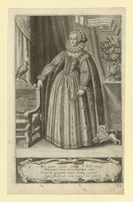 Elisabeth Herzogin zu Mecklenburg-Güstrow, Tochter von Landgraf Moritz von Hessen-Kassel, rückseitig Wappen des Hauses Mecklenburg