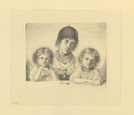 Bäuerin mit zwei Kindern