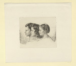 Hermann, Rudolf und Auguste Grimm, Kinder von Wilhelm und Dorothea Grimm, Porträts im Profil nach links (Stoll 48)
