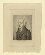 Joseph Rinald, Brustbild, Porträt im Viertelprofil nach links, nach einer Zeichnung von Wolf Rinald (Stoll 84)