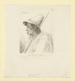 "Carmino Nicoletti Cicerone", ein Büffelhirte aus Paestum, Brustbild,  Porträt im Profil nach links
