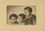 Drei Zigeunerkinder, Porträts en face, im Dreiviertelprofil und Halbprofil nach links [historischer Titel]