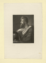 Mann mit Helm, Johann Heinrich Roth, Porträt im Profil nach links