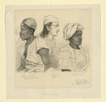 Drei Orientalen, Halbfiguren, zwei Porträts im Profil, ein Porträt im Halbprofil