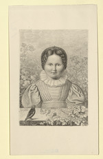 Friederike Grimm, etwa fünfjährig, mit einem Vogel, Porträt en face (Stoll 143)