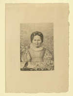 Friederike Grimm, etwa fünfjährig, mit einem Vogel, Porträt en face (Stoll 143)