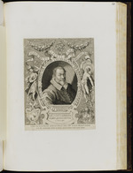 Francesco de Padoanis in einem Oval, umgeben von Girlanden und allegorischen Figuren