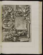Titelblatt für "Imagines veteris ac Novi Testamenti" mit einem Porträt Raffaels