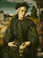 Bildnis eines alten Mannes mit Totenschädel ("Allegorie des Alters")