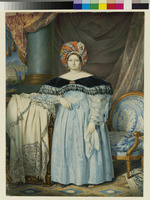 Ganzfiguriges Porträt Katharina von Württembergs, seit 1807 Königin von Westphalen, vor der Kulisse des Florentiner Domes